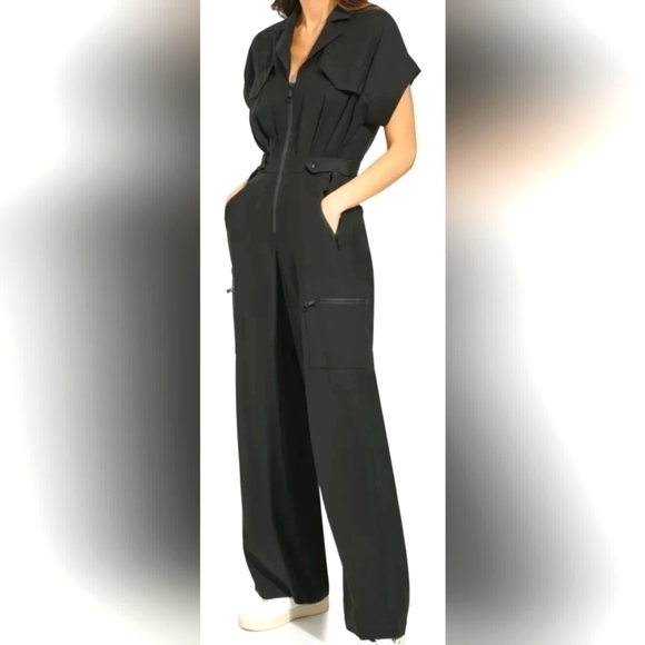 🆕DKNY Front Zip Twill Jumpsuit Size 2 NWT - Picture 1 of 7